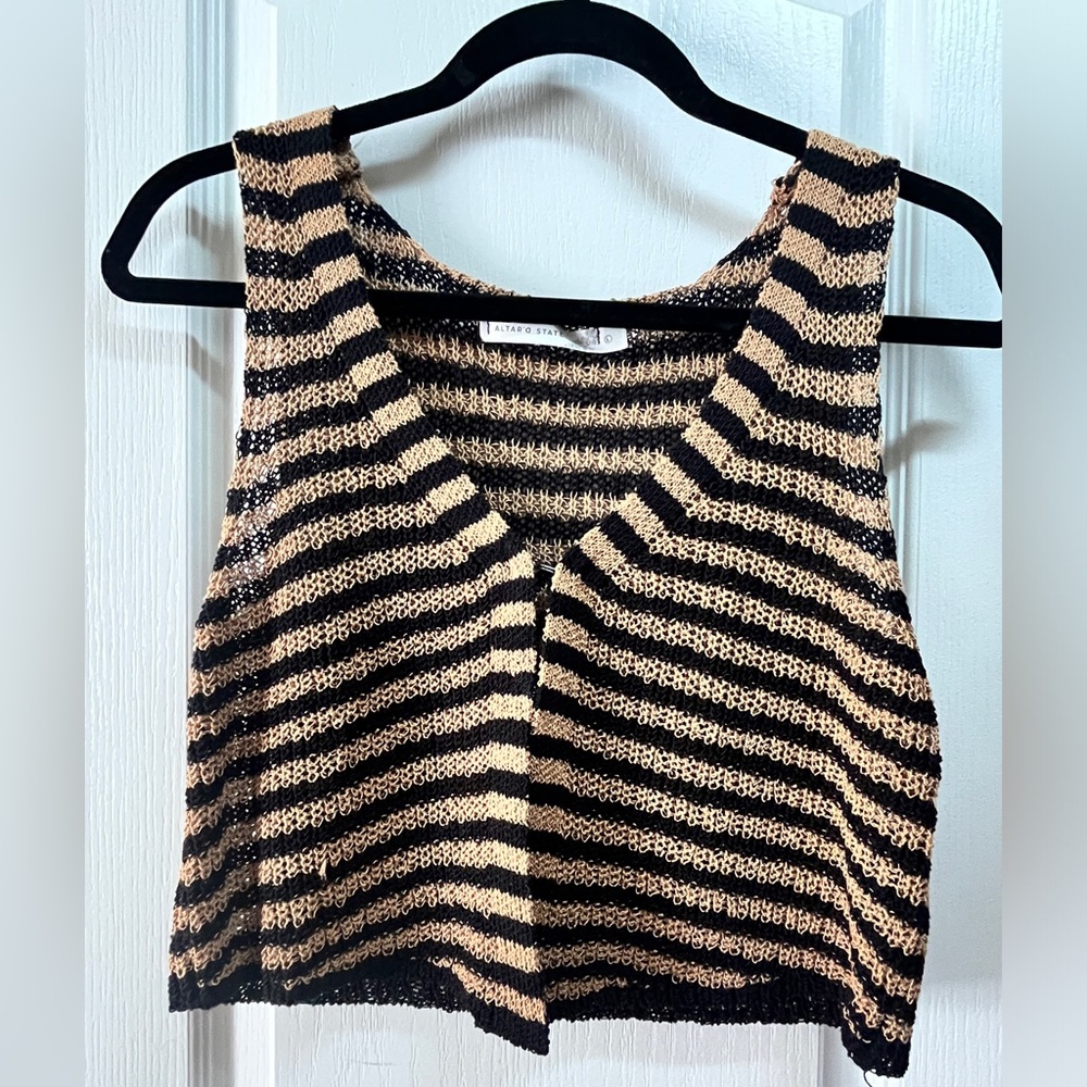 Altered State knit striped sweater vest tank top